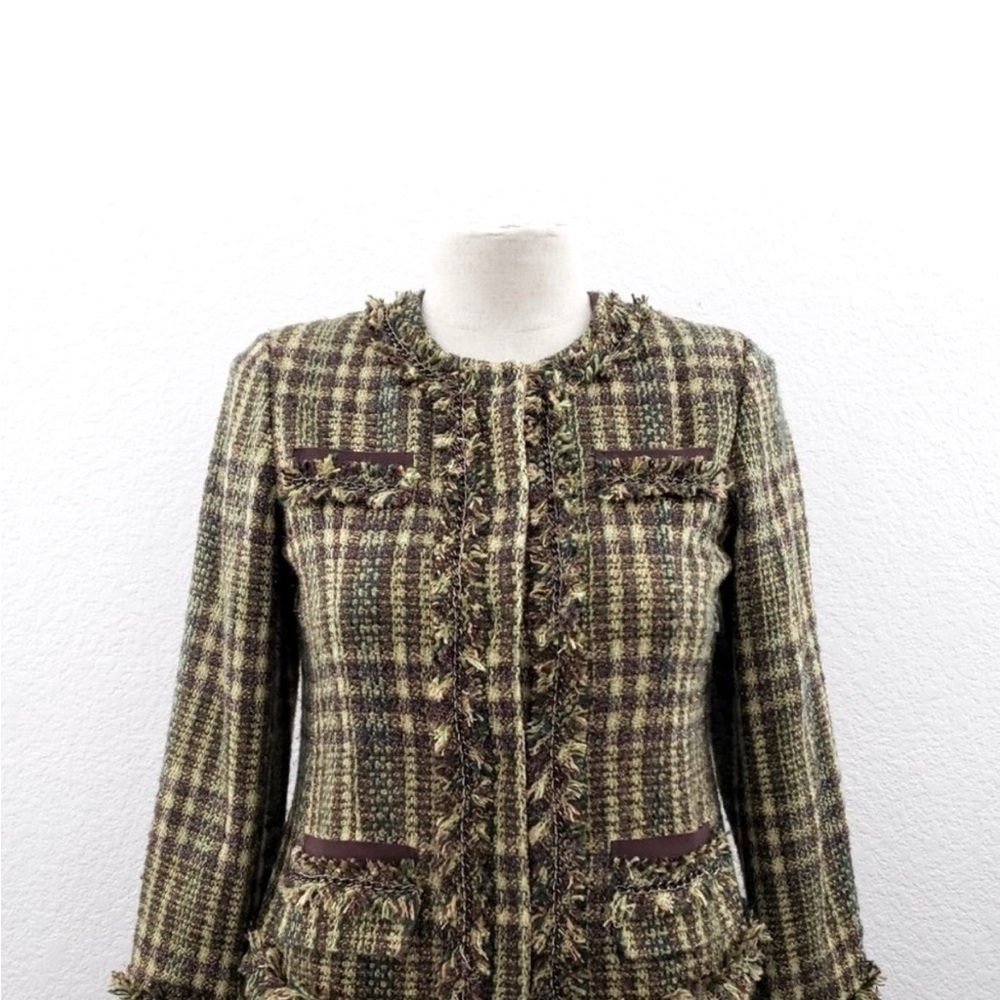 Chico's Tweed Verte Sparkle Jacket Verdant NWT